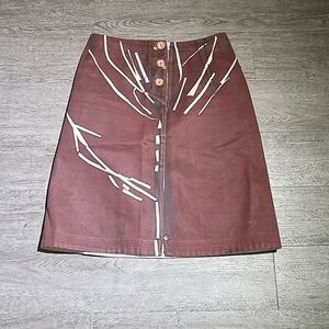 Lecoanet Hemant Abstract Floral A Line Skirt Md 10